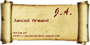 Jancsó Armand névjegykártya